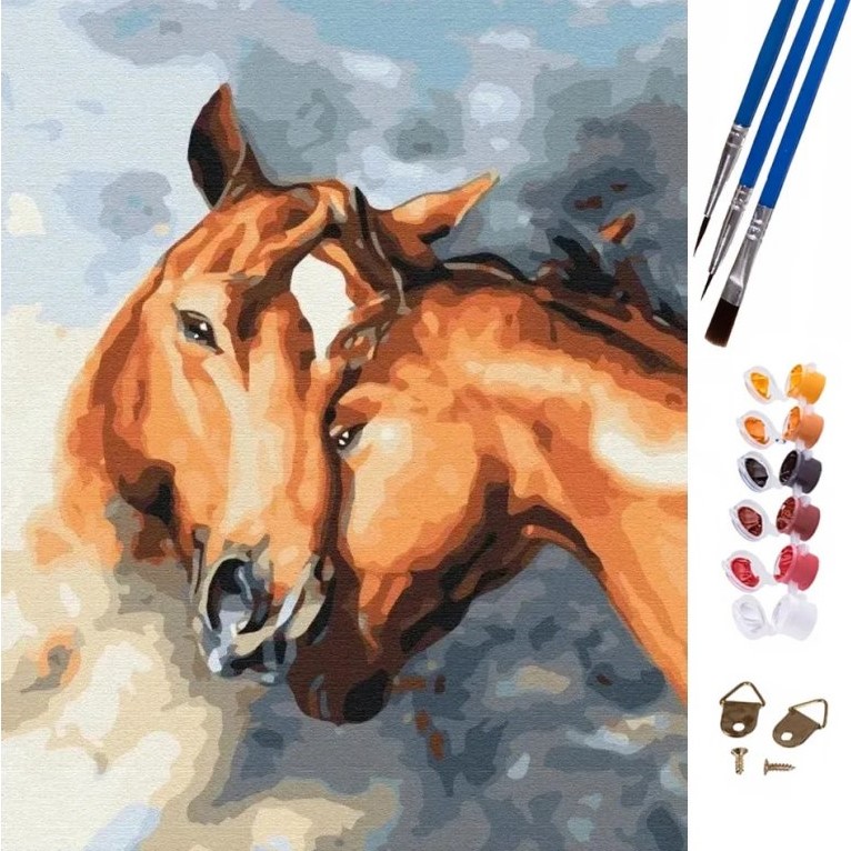 Urocze malowanie po numerach - Konie